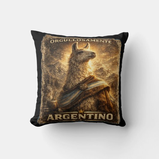 VLLC Orgullosamente Argentino Llama Mate Patriotic クッション (正面)