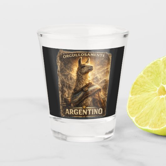 VLLC Orgullosamente Argentino Llama Mate Patriotic ショットグラス (正面)