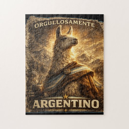 VLLC Orgullosamente Argentino Llama Mate Patriotic ジグソーパズル (縦)