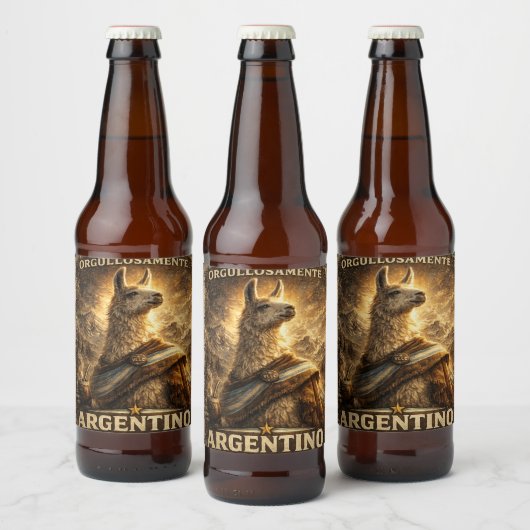 VLLC Orgullosamente Argentino Llama Mate Patriotic ビールラベル (ボトル)