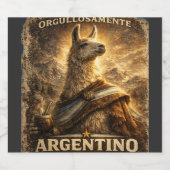 VLLC Orgullosamente Argentino Llama Mate Patriotic ビールラベル (シングルラベル)