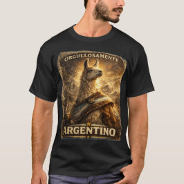 VLLC Orgullosamente Argentino Llama Mate Patriotic Tシャツ