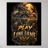 VLLC Play The Long Game Motivation Alligator Art ポスター (正面)