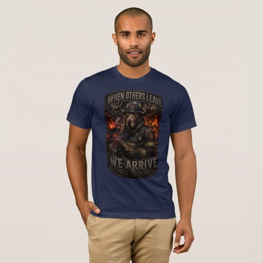 VLLC When Others Leave We Arrive Firefighter Moose Tシャツ (正面フル)