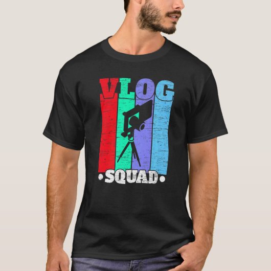 Vlog Squad Social Media Content Creator Vlogger Tシャツ (正面)