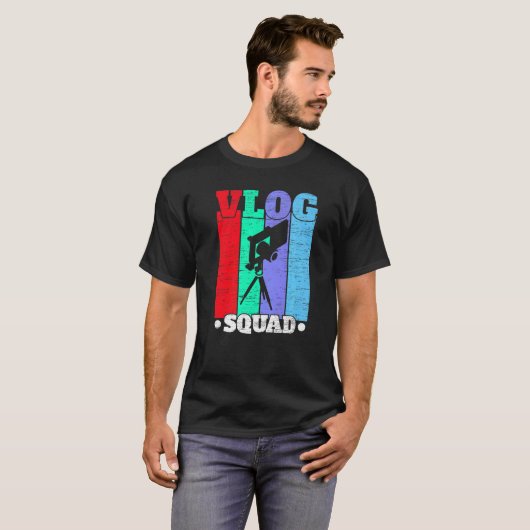 Vlog Squad Social Media Content Creator Vlogger Tシャツ (正面フル)