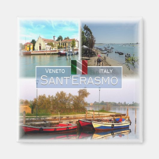 VNT016 SANT'ERASMO、モザイク、ベネト、イタリア、冷蔵庫 マグネット (正面)