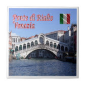 VNT026 VENICE，イタリア，リアルト橋， タイル (正面)