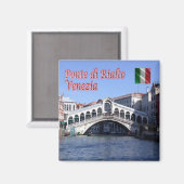 VNT026 VENICE, Rialto Bridge，イタリア，冷蔵庫 マグネット (正面/裏面)