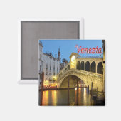 VNT028 VENICE, Rialto Bridge，イタリア，冷蔵庫 マグネット (正面/裏面)