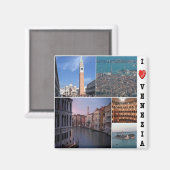 VNT041 VENICE I Love,モザイク,ヴェネト,冷蔵庫 マグネット (正面/裏面)