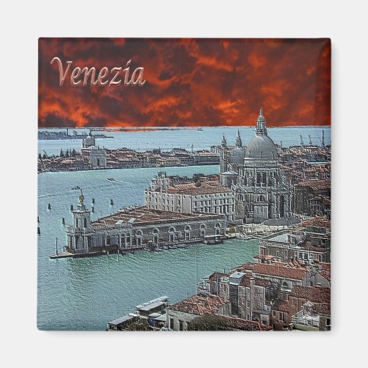 VNT044 VENICE, Punta Dogana, Veneto,イタリア,冷蔵庫 マグネット (正面)