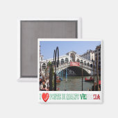 VNT048 VENICE, RIALTO BRIDGE I Love，イタリア，冷蔵庫 マグネット (正面/裏面)