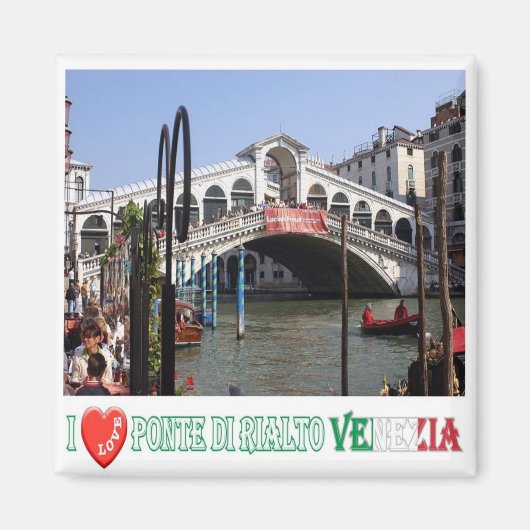 VNT048 VENICE, RIALTO BRIDGE I Love，イタリア，冷蔵庫 マグネット (正面)