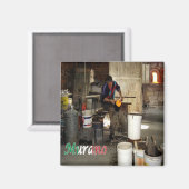 VNT056 VENICE, MURANO Furnace，イタリア，冷蔵庫 マグネット (正面/裏面)