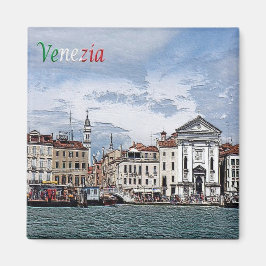 VNT058 VENICE, Pieta and the Bell Tower,冷蔵庫 マグネット