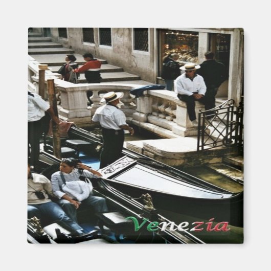 VNT060 VENICE、ゴンドラ、ヴェネト、イタリア、冷蔵庫 マグネット (正面)