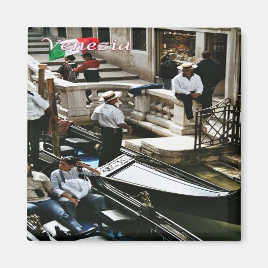 VNT061 VENICE，ゴンドラ，ヴェネト，イタリア，冷蔵庫 マグネット (正面)