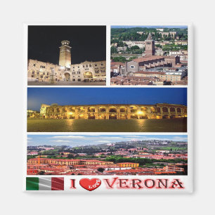 VNT090 VERONA I Love, Mosaic, Italy.冷蔵庫 マグネット
