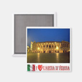VNT095 VERONA, ARENA I Love, Veneto，イタリア，冷蔵庫 マグネット (正面/裏面)