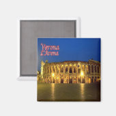VNT096 VERONA, ARENA at Night，イタリア，冷蔵庫 マグネット (正面/裏面)