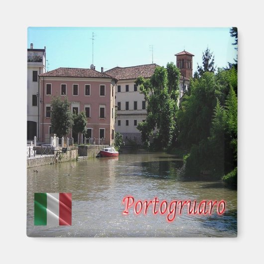 VNT106 PORTOGRUARO，川，ヴェネト，イタリア，冷蔵庫 マグネット (正面)