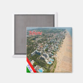 VNT120 BIBIONE, Aerial View, Veneto，イタリア，冷蔵庫 マグネット (正面/裏面)