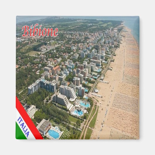 VNT120 BIBIONE, Aerial View, Veneto，イタリア，冷蔵庫 マグネット (正面)