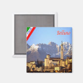 VNT122 BELLUNO, Belluno Schiara，イタリア，冷蔵庫 マグネット (正面/裏面)