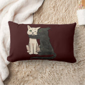 Vntageかわいくキスをするな猫のカップルのクッション ランバークッション (ブランケット)