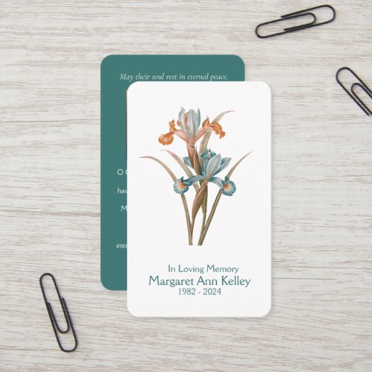 Vntageフローラフォト祈りの言葉カード 名刺 (正面/裏面インサイチュ)