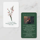 Vntage Blossomフローラフォト祈りの言葉カード 名刺 (正面/裏面)