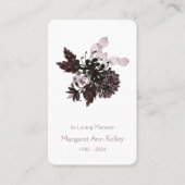 Vntage Purpleフローラフォト祈りの言葉カード 名刺 (正面)