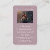 Vntage Purpleフローラフォト祈りの言葉カード 名刺 (裏面)