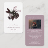 Vntage Purpleフローラフォト祈りの言葉カード 名刺 (正面/裏面)