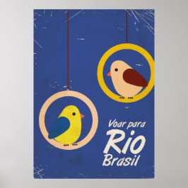 Voar para Rio, Brasil travel poster Blue version ポスター