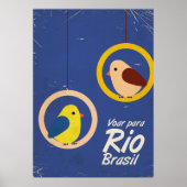 Voar para Rio, Brasil travel poster Blue version ポスター (正面)