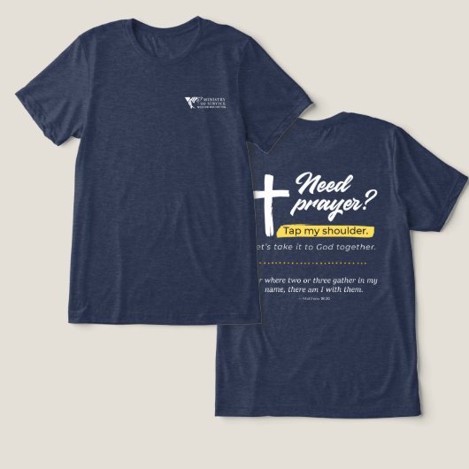 VOAWW省庁-祈りを必要とするブルー トライブレンドＴシャツ (デザイン正面&裏面)