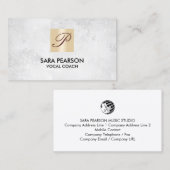 Vocal Coach Singing Lessons Gold Monogram 名刺 (正面/裏面)
