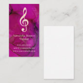 Vocalist Singer Musical Clef Logo Rose Gold Music  名刺 (正面/裏面)