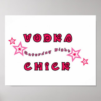 VODKA CHICK PINK STARSガーリー GRAPHICS LOGO MOTTO A ポスター