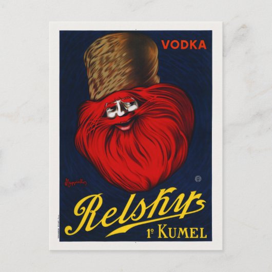 Vodka Relskysフランス1911ヴィンテージポスター ポストカード (正面)