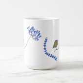 Vogel auf Blume コーヒーマグカップ (中央)