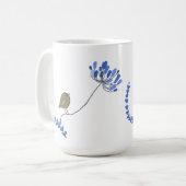 Vogel auf Blume コーヒーマグカップ (正面左)