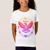 Vogel im Mandala Farbverlauf Regenbogen Tシャツ (正面)