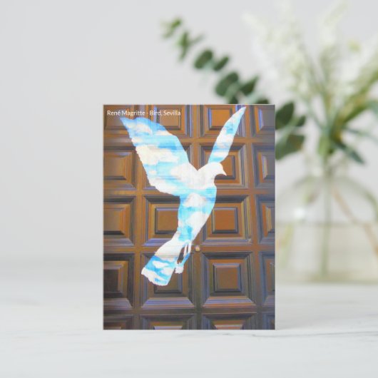 Vogel von René Magritte an Tür in Sevilla ポストカード (スタンド正面)