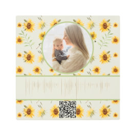 Voice Wave ユニーク Mother's Day Gift with Photo メタルプリント