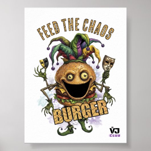 Void Jester Friend Burger 白 ポスター (正面)