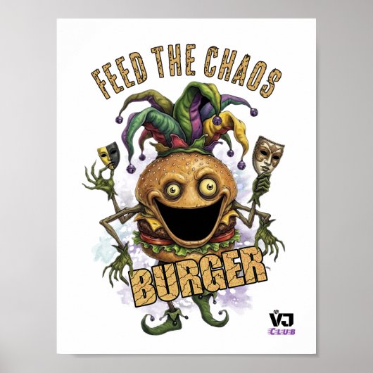 Void Jester Friend Burger 白 ポスター (正面)