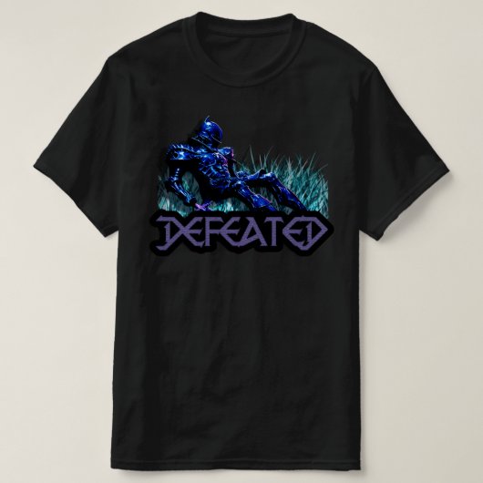 VoidForge "敗北" ダークファンタジー 倒れた騎士 Tシャツ (デザイン正面)